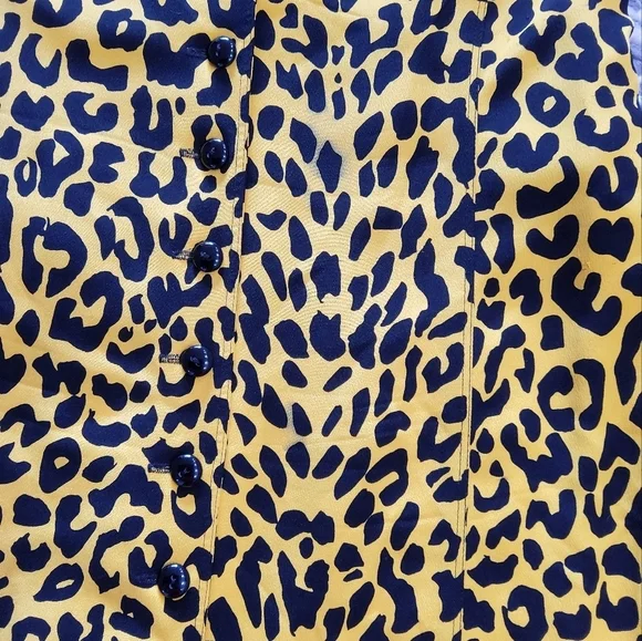 Dana Buchman Vintage 80s Silk Button Duster Dress Size 8 - Picture 12 of 13